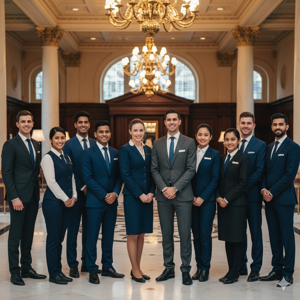 A classic afternoon tea setting with a view of the English countryside.